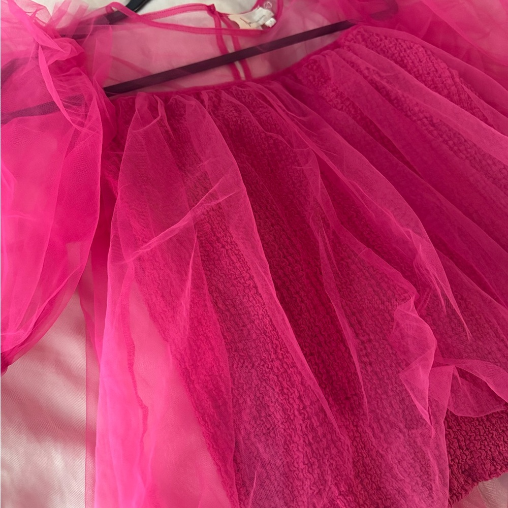 Babydoll tulle shirt Anthropologie